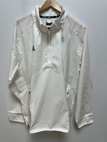 Adidas Sideline Jacket Men's sizes: L--2XL White 1/4 Zip Lightweight windbreaker