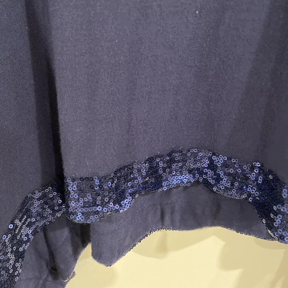 Girl's Splendid Blue Blouse Sz 7-8 Sequins Pullover Long Sleeve - Image 2 of 4