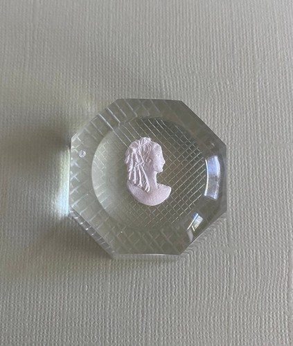 Pairpoint Briefbeschwerer Sulfid Büste mit ausgefallener 8+1 Facettierung Schraffur - Bild 10 von 14