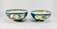 Pair of Japanese Hand Painted Small Rice Noodle Bowls