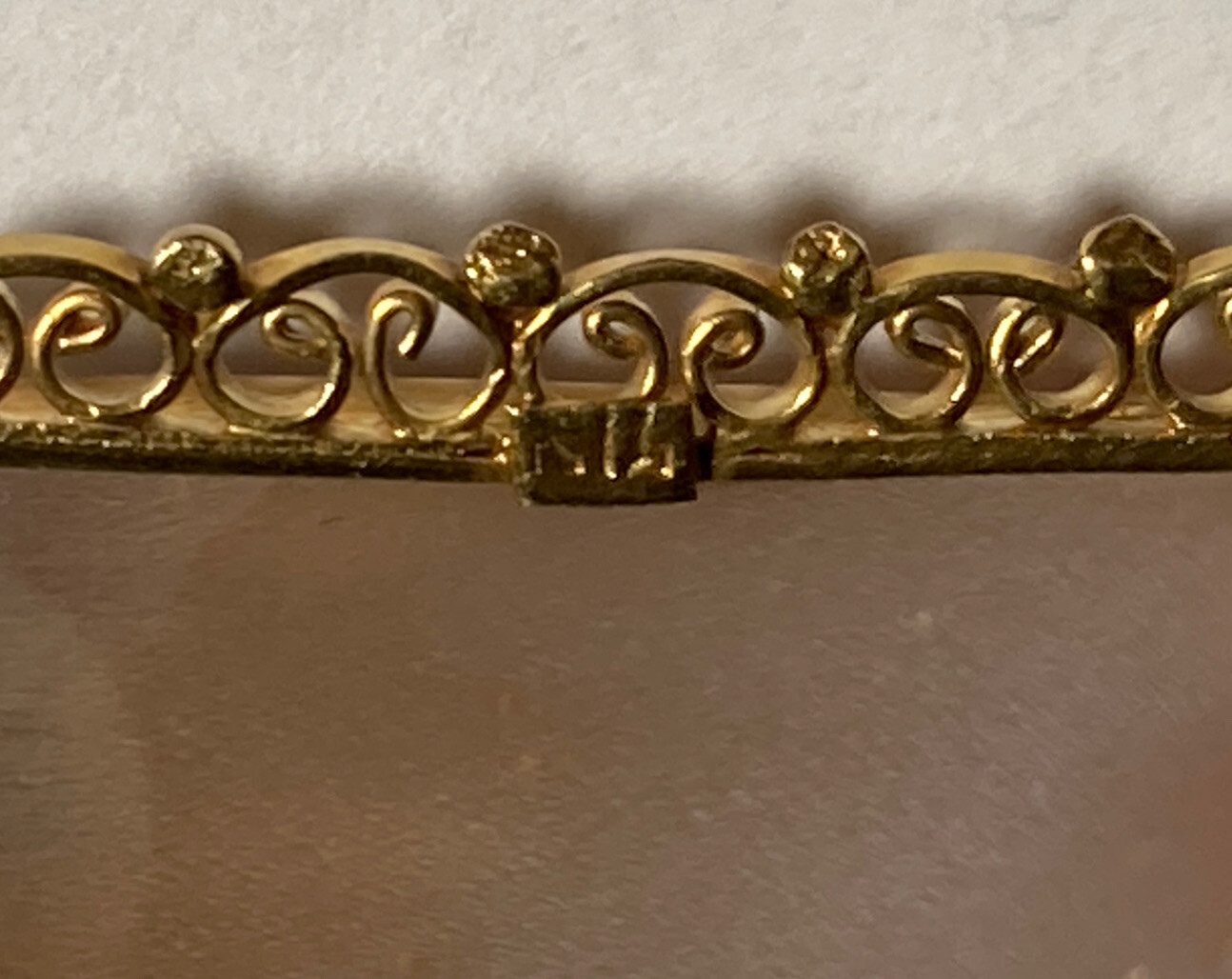 14K Yellow Gold Rectangular Shaped Shell Cameo Pe… - image 6