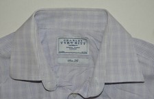 Charles Tyrwhitt lilac mauve check shirt size 16 single cuff Jermyn Street