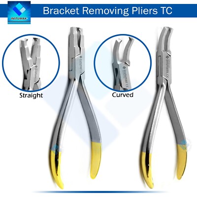 2Pcs Orthodontics Bracket Removing Pliers TC Dental Tooth Braces Remover Tools