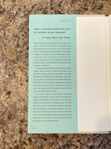 Range SIGNED by David Epstein - 1st Edition Near Fine Hardcover - Picture 9 of 18