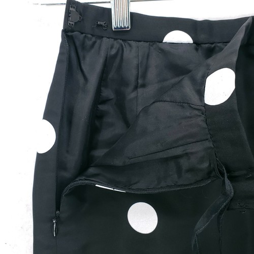 VINTAGE Large Polka Dot Pencil Skirt Black White EUC Size XS? - 第 3/4 張圖片