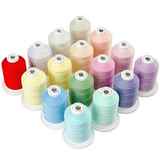 New brothread Multi-Purpose 100 Mercerized Cotton Threads-16 Pastel Colors