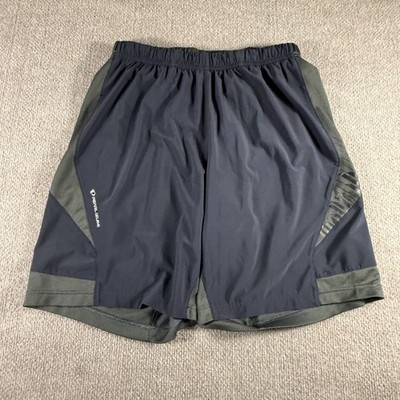 Pearl Izumi Running Shorts Mens Medium Black Green Stretch Athletic Gym Pockets