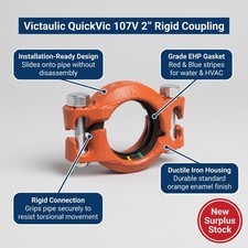 Victaulic 107V 2" QuickVic Rigid Coupling C020107PE0 Painted EHP Gasket New