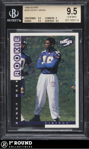 Randy Moss RC BGS 9.5: 1998 Score Rookie Card #235 POP 78 of 1,004 Graded by BGS