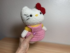 Handmade Crochet Cat Doll Amigurumi Plush Toy Pink Dress Gift
