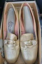 Vintage Mona Lisa 1960s pumps Bally Bellezza lam  baroque gold Wedding Pumps