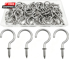 304 Stainless Steel Screw in Hooks, 60 Pcs 1-1/4 inch Screw Cup Hooks,Plants