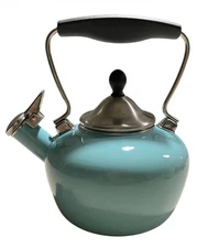 Chantal Enamel on Steel Classic Teakettle, Turquoise Blue, Whistling Kettle