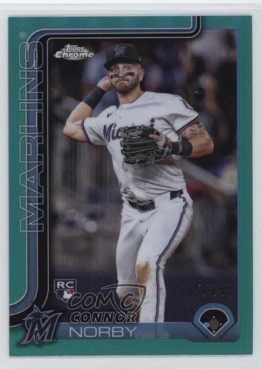 2025 Topps Chrome Teal Refractor 205/299 Connor Norby #199 13c1