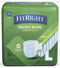 5-PACKS, 100 CTS FitRight OptiFit Incontinence Briefs w/ Tabs, for Large Leak