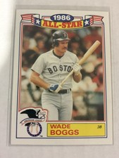 1986 Topps All Star Wade Boggs insert #15 Boston Red Sox  1.00 Shipping