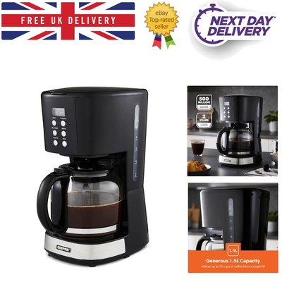 Robuste 1,5L Filterkaffeemaschine - 12 Tassen Kapazität mit programmierbarem Timer