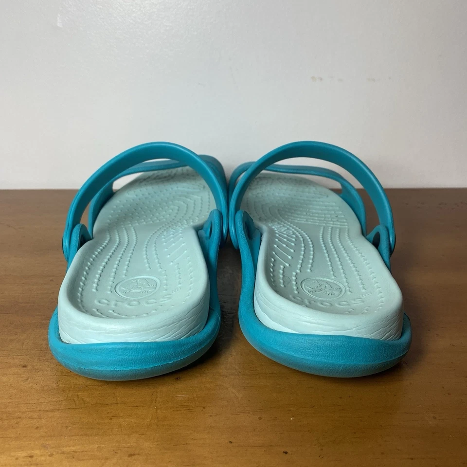 Crocs Cleo V Women’s Size 9 Shoes Blue Teal Slip On Comfort Comfortable Sandals - Image 4 of 4