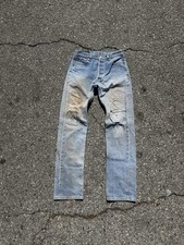 VTG 90s Levi  s 501 Distressed Thrashed Jeans MADE IN USA Tagged 30x34 NATURAL