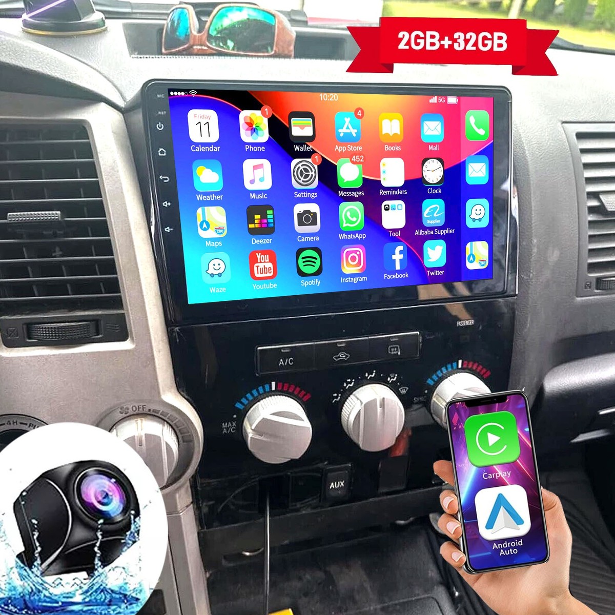 Stereo For Toyota Tundra 2007-2013 Sequoia 2008-2018 Android 12