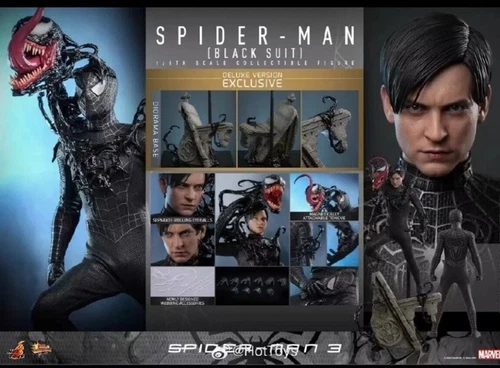 New Hot Toys MMS728 Spider-Man 3 (Black Suit) Deluxe Version 1/6 Figure in stock