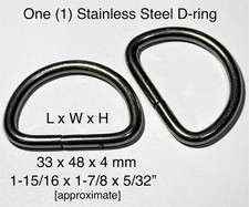 D-Ring Stainless Steel Metal Buckle Strap SCUBA BCD Gear, 48mm or 1-7/8 Wide