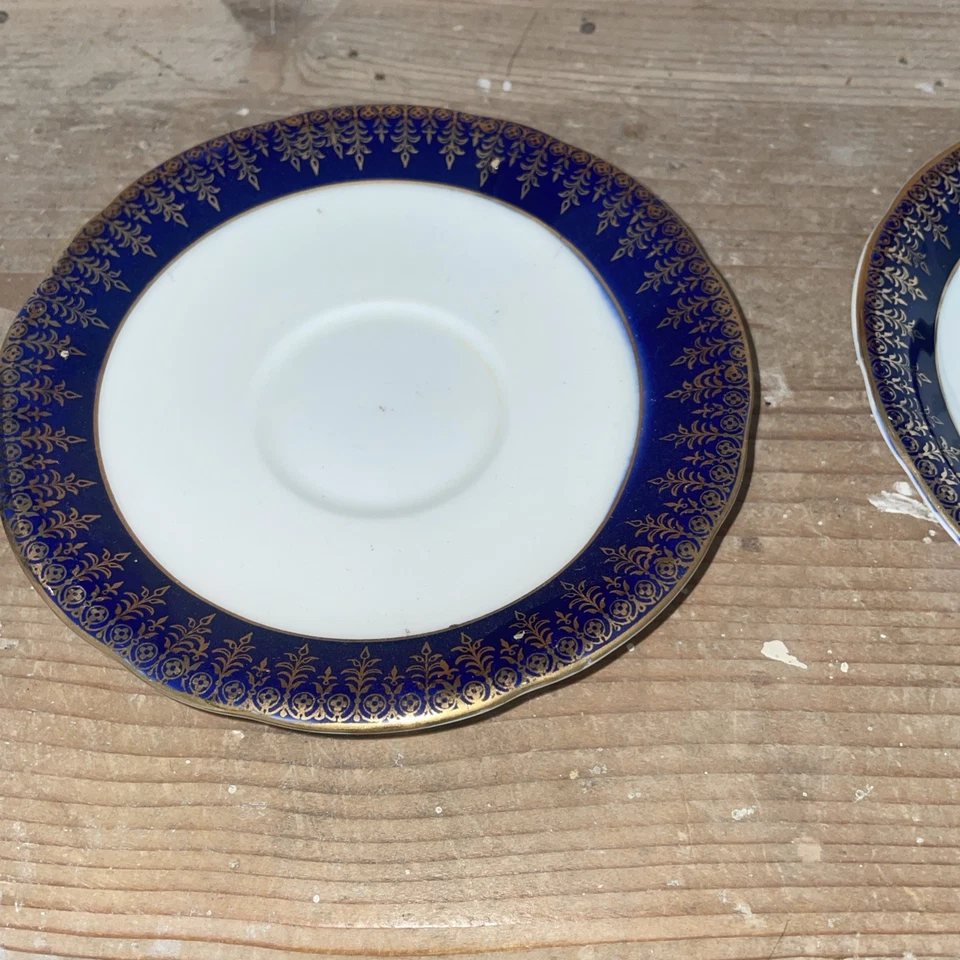 Antique Aynsley Bone China, Cobalt Blue With Gold, Beautiful Tea Cup &  Saucers  - Image 4 of 4