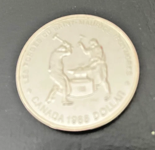1988 Saint-Maurice Ironworks Dollar - .500 Silver Canadian Coin - AU