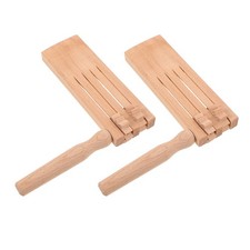 2 Pcs Wooden Ratchet Double Row Noise Maker Toy For Kids Sports Events