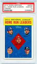 2012 Topps Heritage NL HOME RUN LEADERS Chrome 0153/1963 PSA 10 #HP93 Pujols+