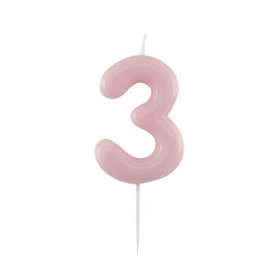 Candela GLOSSY 4 (QUATTRO) AZZURRO - CELETE numerale h 10,5cm - colore AZZURRO CELESTE - Candelina per Torta e dolci - candela di compleanno in cera a forma di numero (4 (QUATTRO