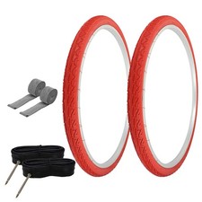 PRO TIRES 700 x 40 Red P-1134 W/TUBES RIM STRIPS 80mm Presta Valve