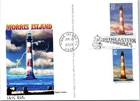 Dr Jim Stamps Fdc Panda Cachets Postcard Morris Island Lighthouse