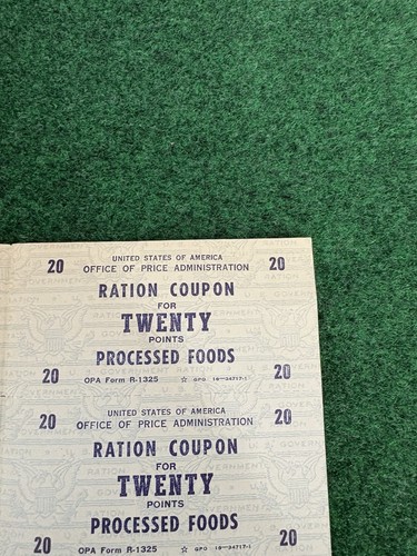 World War 2 Era Office Of Price Administration Uncut Sheet Of Ration Coupons - Picture 4 of 24
