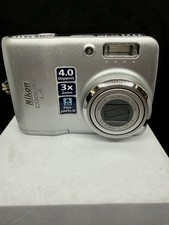 Nikon COOLPIX L4 4.0MP Digital Camera Silver Tested W/ Box Accessories READ