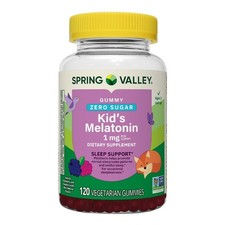 Kids Melatonin Gummies Sugar Free Sleep Support Supplement 1mg Raspberry