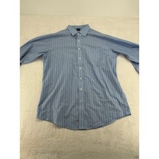 Brooks Brothers Shirt Mens 17.5 36/37 Dress Shirt Blue Striped Non-Iron Cotton