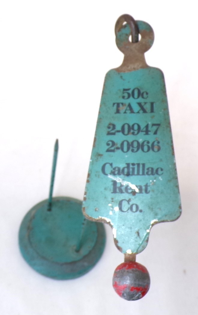 50 Cents Taxi - Rent Cadillac Co Antique 1922 Metal Paper Receipt Spike Spindle