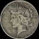 1922-S Silver Peace Dollar 90% Fine Silver Very Fine VF