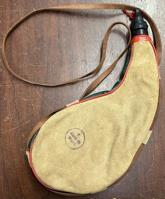 Spanish Bota Bag Water Canteen 1 Liter Rugged Leather Suede Skin Spain Vintage