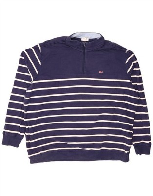 VINEYARD VINES Herren Zip Neck Sweatshirt Pullover 2XL Navy Blau Gestreift CX02
