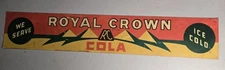 Vintage Original Royal Crown Cola Tin Sign We Serve RC Ice Cold Soda