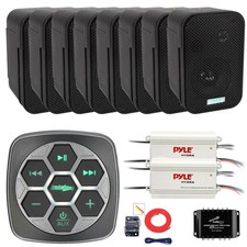 Metra Bluetooth 3-Zone Controller, 8x 3.5" 300W Speakers, 2x Amp, Splitter, Kit