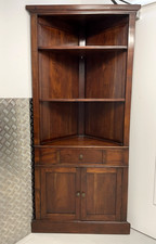 Large  Victorian style Vintage  Solid Mahogany corner display Bookcase Shelves