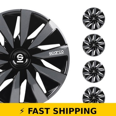 Sparco SPC1691BKGR 16-inch Lazio Wheel Covers Black/Grey