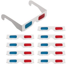 3D Brille, 10 Paar Stereo Objektive Aus Rotem und Blauem Papier für Filme S5346