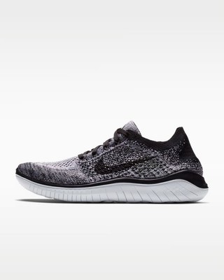 Nike Free RN Flyknit 2018 White Black Oreo Sneakers 942839-101 Women's Sizes