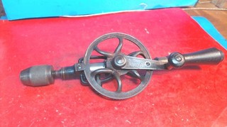 Vintage GOODELL PRATT 2 SPEED HAND DRILL PAT. Mar. 1896 ROSEWOOD HANDLE