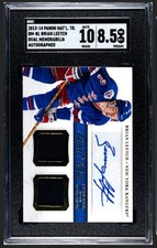 2013 National Treasures BRIAN LEETCH Auto Dual Game Used #DM-BL SGC 8.5/10 HOF