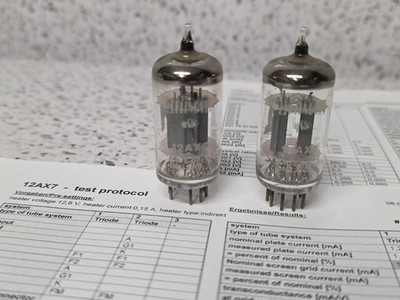 2x Tube Extra Rare Tube Tested Matched Pair Brimar 12AX7 ECC83 + protocols +100%